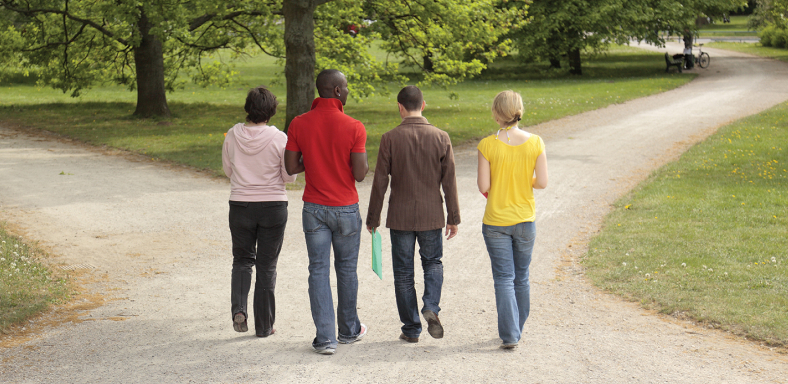 Four young people on a walk encounter a fork in the road, and like the speaker in Robert Frost's famous poem, 'The Road Not Taken," they must decide which of the two paths to take.